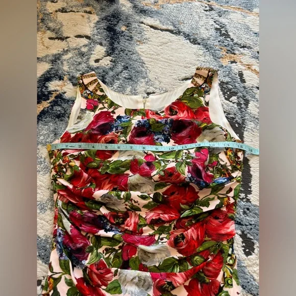 Dolce&Gabbana Pink Floral Ruched Sheath Dress - Picture 6 of 13
